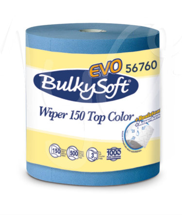 Bobina Asciugatutto 3 Veli, Colore Blu, 500 Strappi di Grande Dimensione, cm 30x26 cad.