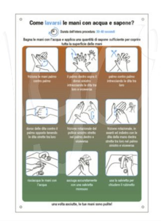 Cartello di Sicurezza per Coronavirus: Come Lavarsi le Mani