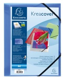 Cartella Portaprogetti Kreacover, con elastico , Vari Colori, azzurro trasparente