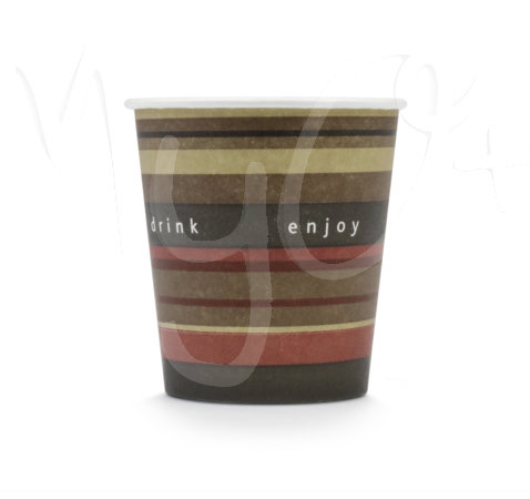 Bicchierini per Caffè in Cartoncino con Decoro a Righe, Capacità ml 100