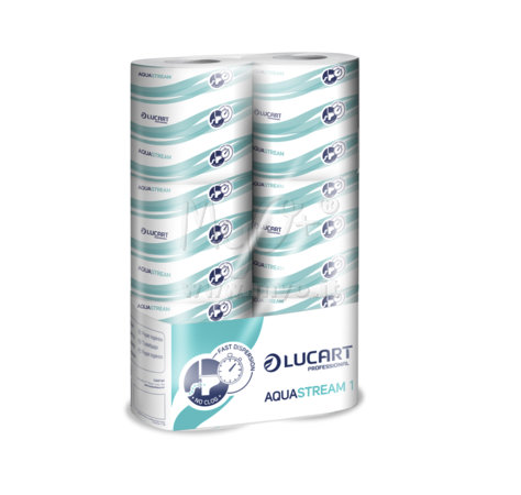 Carta Igienica Fascettata Aquastream, 100% Pura Cellulosa, 6 Rotoli