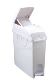 Pattumiera per Sacchetti Igienici Femminili, in ABS Colore Bianco, Capacità lt 18, cm 17(l)x43(p)x48(h)