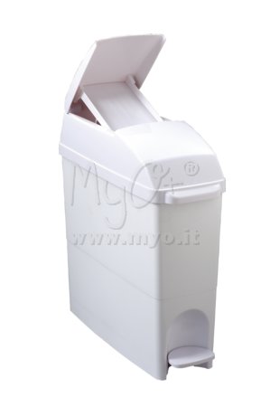 Pattumiera per Sacchetti Igienici Femminili, in ABS Colore Bianco, Capacità lt 18