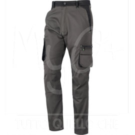 Pantalone Multitasche Stretch Poliestere/Cotone Discovery, Grigio