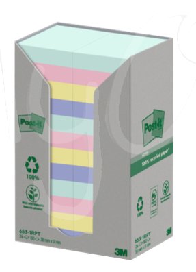 Post-it® Green, Foglietti Adesivi Riposizionabili, Colori Assortiti, Vari Formati