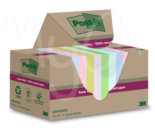 Post-it® Green, Foglietti Adesivi Riposizionabili, Colori Pastello, Vari Formati e Confezionamenti