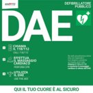 Targa Forex per Defibrillatore con Algoritmo di Intervento, Cartello 38×38 cm Forex Verde/Bianco