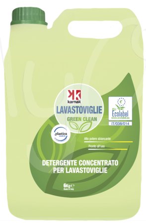 Green Clean Detergente Ecolabel per Lavastoviglie, in Tanica da kg 6