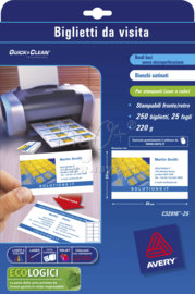 Biglietti da Visita Avery Personalizzabili, Disponibili in Diverse Grammature, per stampanti laser a colori