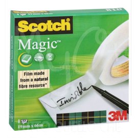 Scotch Magic 810, Nastro Adesivo Invisibile, Trasparente,Vari Formati, 66m x 19mm - singolo