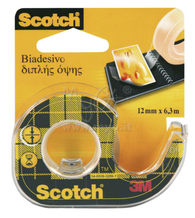 Scotch Double Sided, Nastro Biadesivo, 6,3/33 m x 12 mm