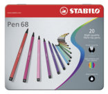 Pennarelli Pen 68, Punta 1 mm, Colori Assortiti, Vari Formati, 20 assortiti