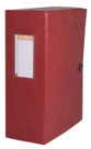 Portaprogetti Scatto con Bottone, Similpelle, PVC, 3 Lembi, rosso